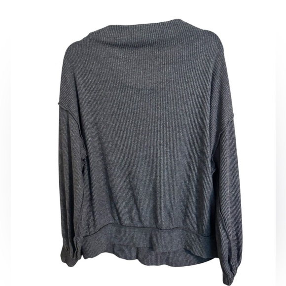 We The Free Main Squeeze Off Shoulder Charcoal Gray Sweater XS - Picture 6 of 7